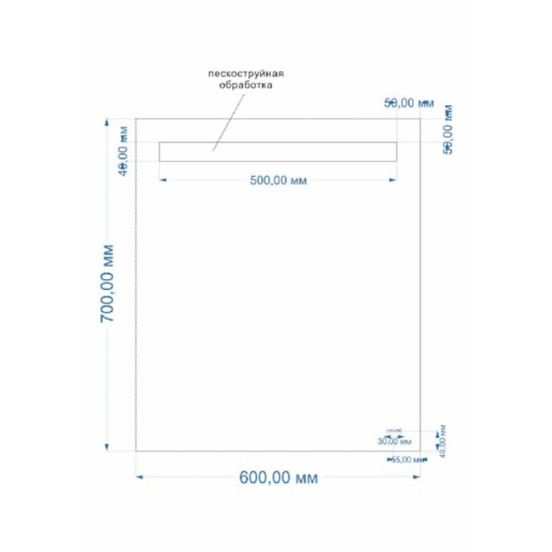 Зеркало Cersanit Base LU-LED010*60-B-OS, с Led-подсветкой, 60 х 70 см