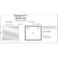Зеркало Cersanit Design LU-LED011*80-d-Os, c LED-подсветкой и часами, 80 х 70 см, рамка металл черная