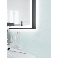 Зеркало Cersanit Design LU-LED011*80-d-Os, c LED-подсветкой и часами, 80 х 70 см, рамка металл черная