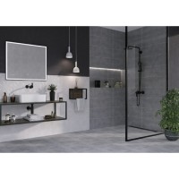 Зеркало Cersanit Design LU-LED011*80-d-Os, c LED-подсветкой и часами, 80 х 70 см, рамка металл черная