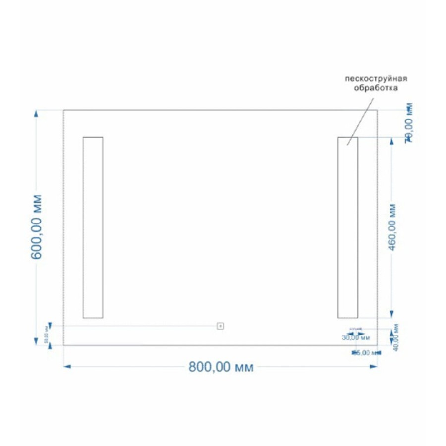 Зеркало Cersanit Base LU-LED020*80-B-OS, с Led-подсветкой, 80 х 60 см