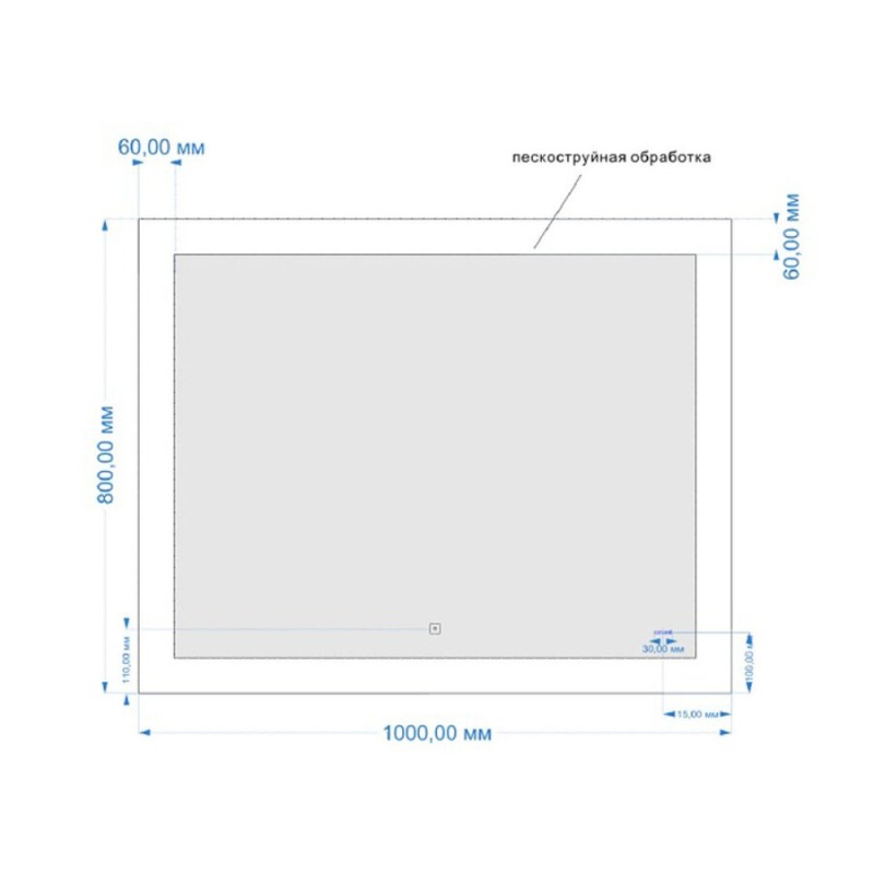 Зеркало Cersanit Design LU-LED030*100-D-OS, с LED-подсветкой и антизапотеванием, 100 х 80 см