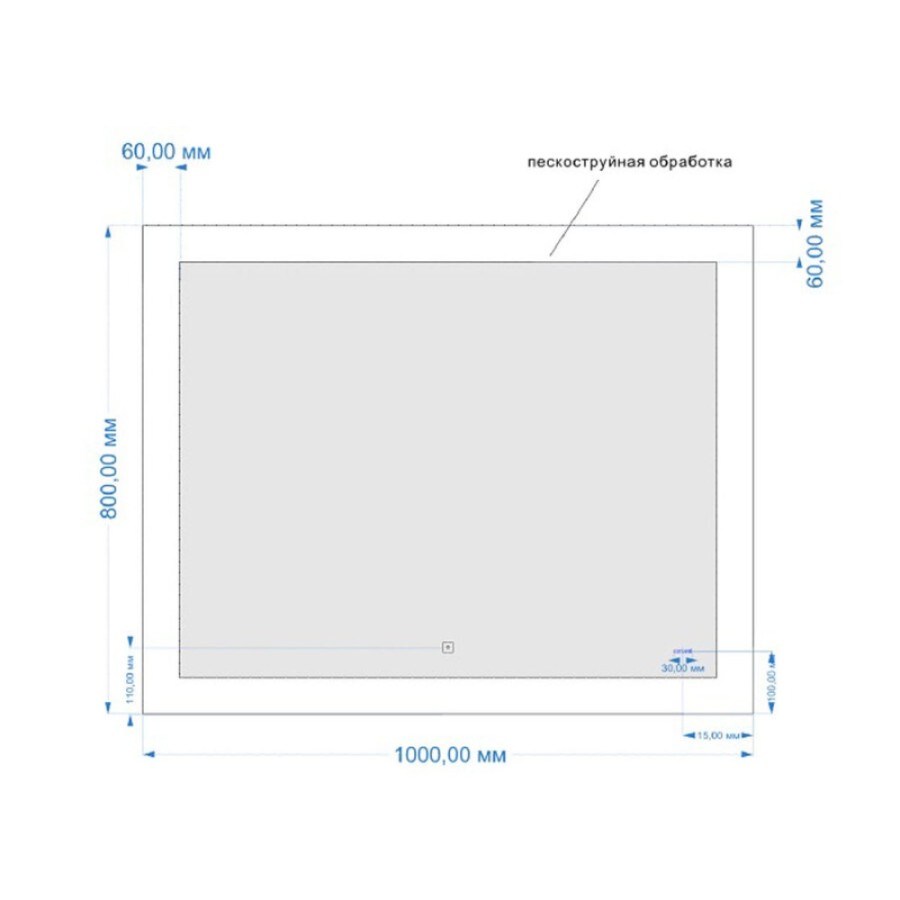 Зеркало Cersanit Design LU-LED030*100-D-OS, с LED-подсветкой и антизапотеванием, 100 х 80 см