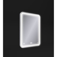 Зеркало Cersanit Design Pro LU-LED050*55-P-OS, с LED-подсветкой и антизапотеванием, часы, 55 х 80 см
