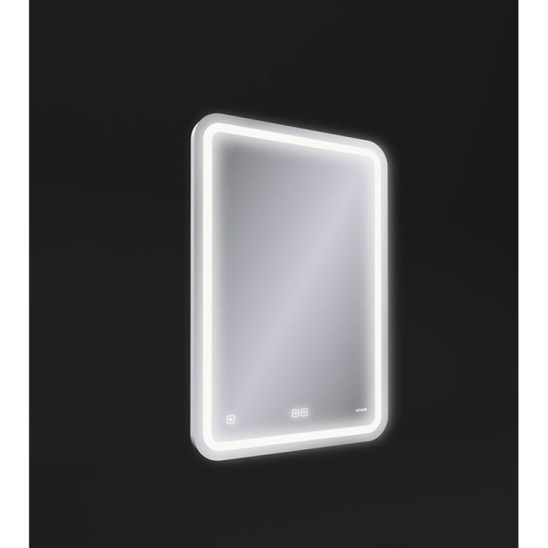 Зеркало Cersanit Design Pro LU-LED050*55-P-OS, с LED-подсветкой и антизапотеванием, часы, 55 х 80 см
