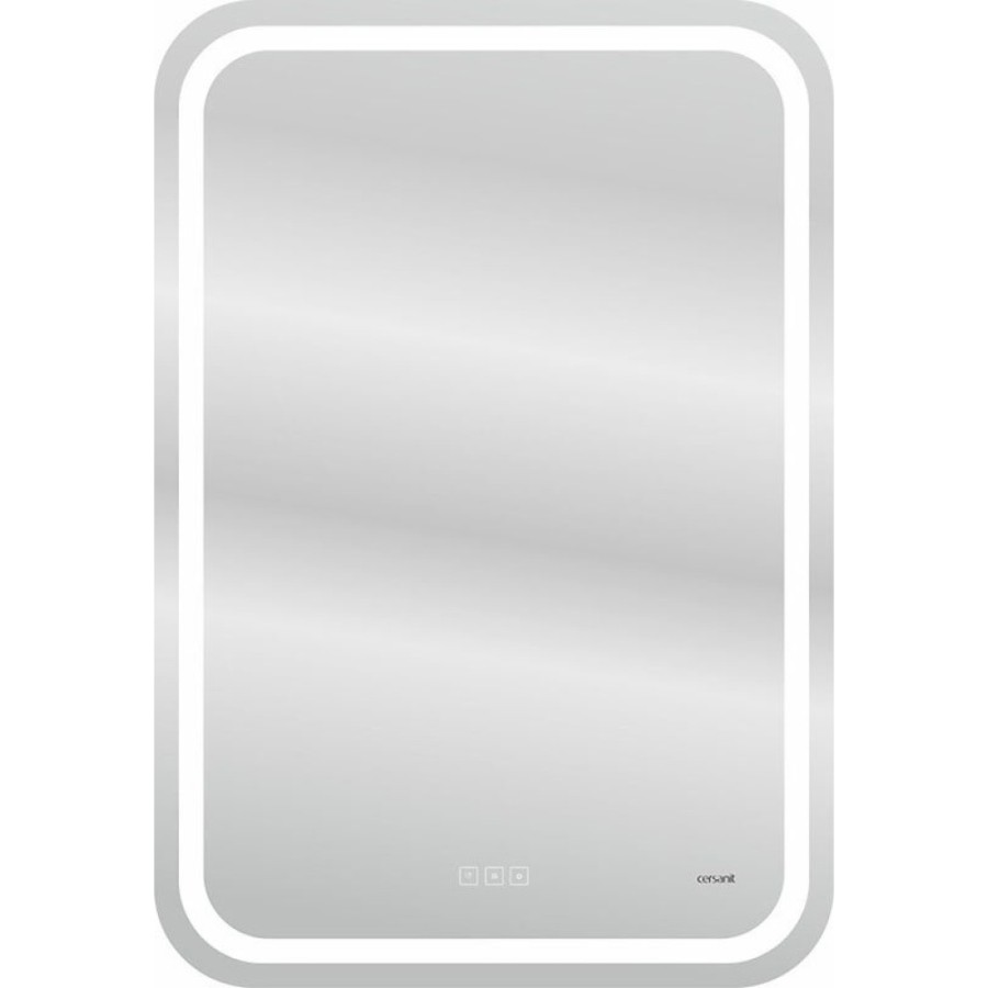 Зеркало Cersanit Design Pro LU-LED050*55-P-OS, с LED-подсветкой и антизапотеванием, часы, 55 х 80 см