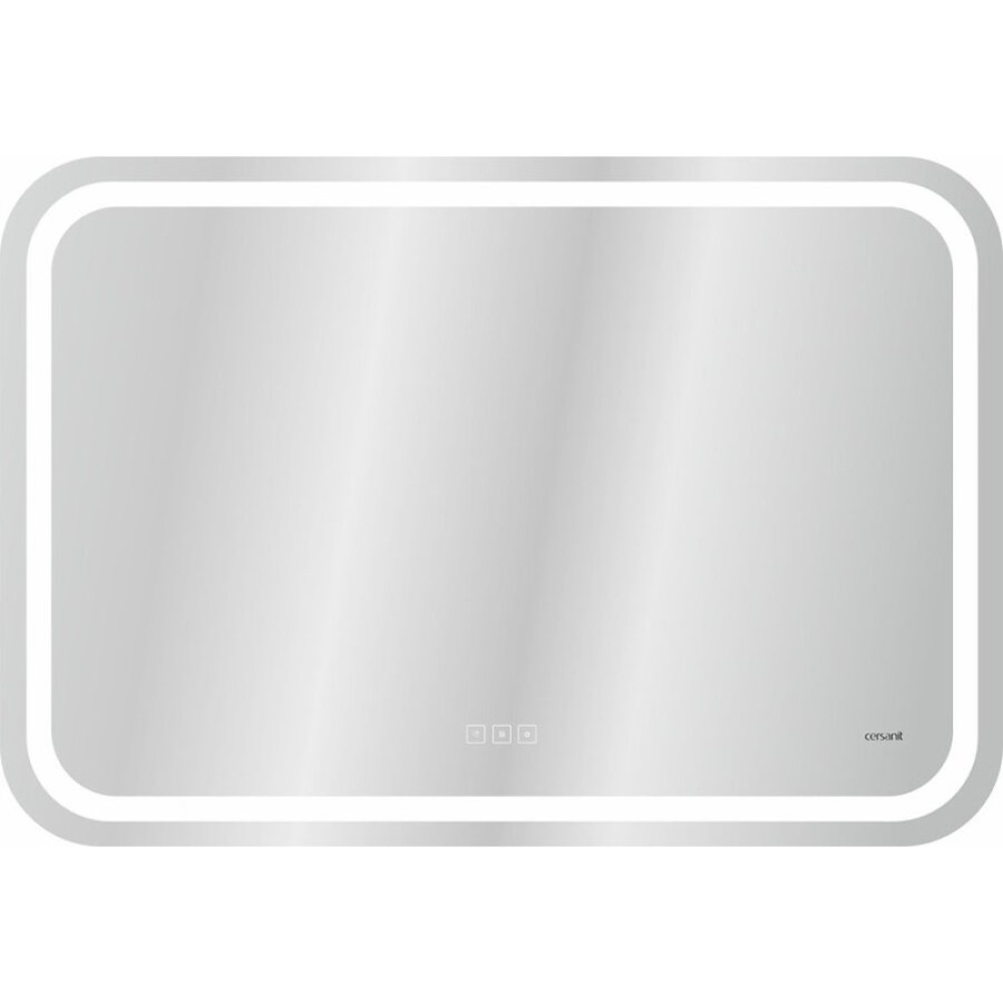 Зеркало Cersanit Design Pro LU-LED050*80-P-OS, с LED-подсветкой и антизапотеванием, часы, 80 х 55 см