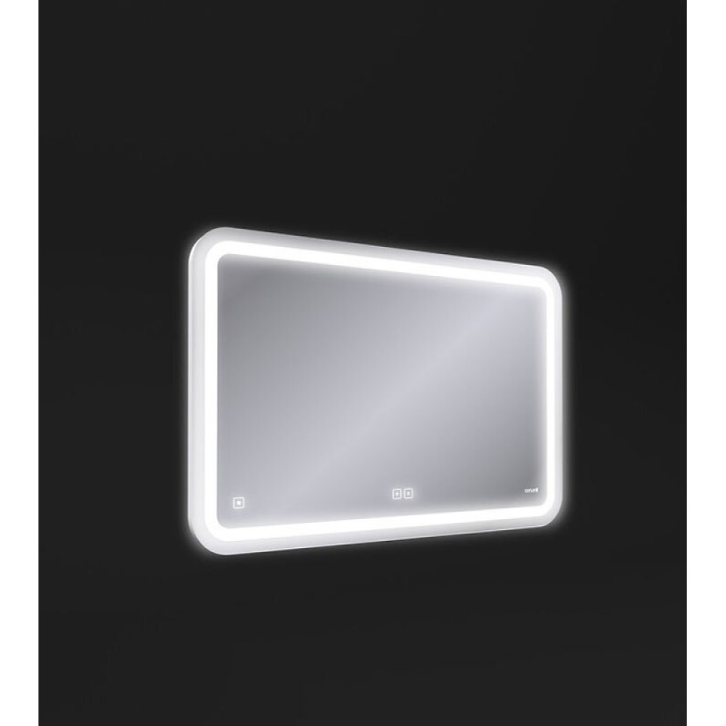 Зеркало Cersanit Design Pro LU-LED050*80-P-OS, с LED-подсветкой и антизапотеванием, часы, 80 х 55 см