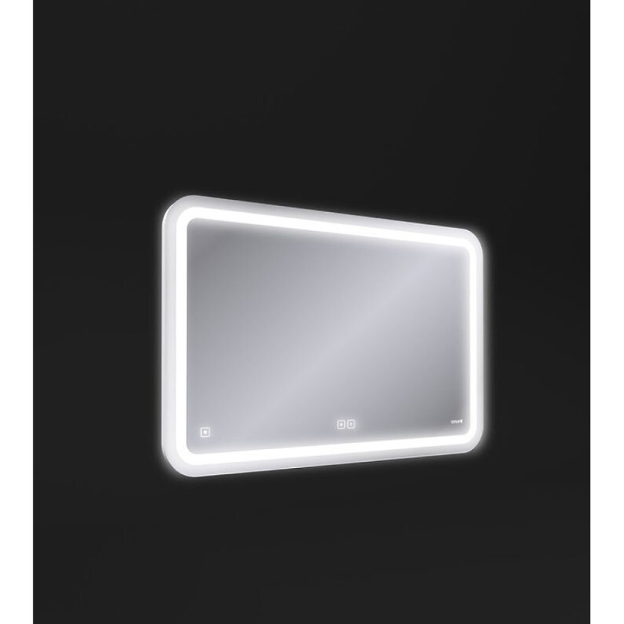Зеркало Cersanit Design Pro LU-LED050*80-P-OS, с LED-подсветкой и антизапотеванием, часы, 80 х 55 см