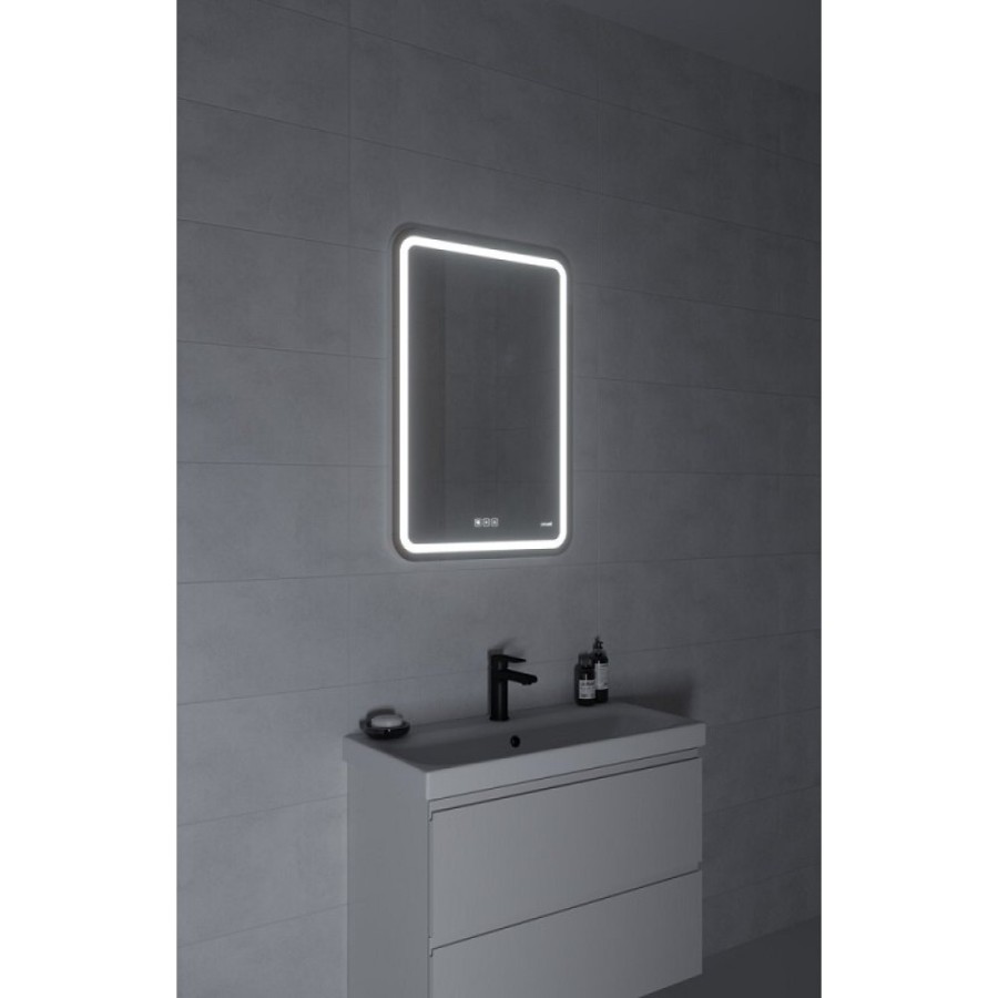 Зеркало Cersanit 051 Design pro KN-LU-LED051*55-p-Os, 55 x 80 см, LED-подсветка, bluetooth, диммер, с антизапотеванием