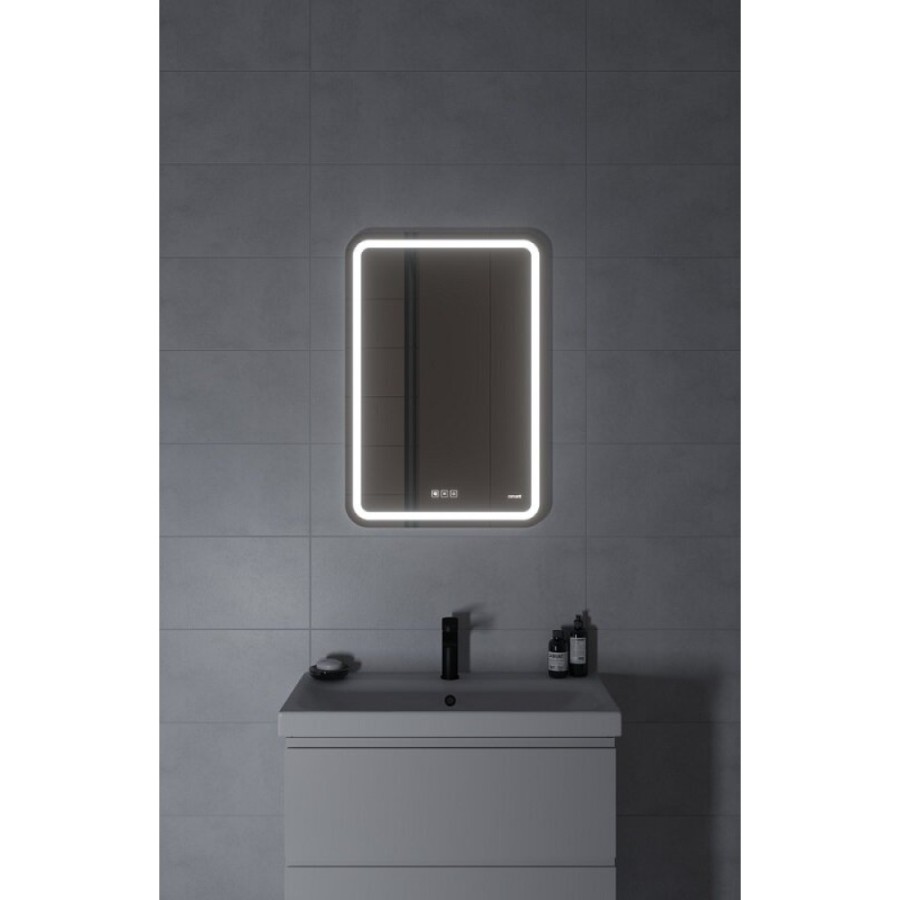 Зеркало Cersanit 051 Design pro KN-LU-LED051*55-p-Os, 55 x 80 см, LED-подсветка, bluetooth, диммер, с антизапотеванием