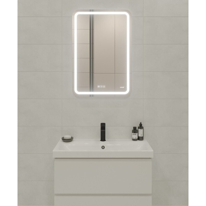 Зеркало Cersanit 051 Design pro KN-LU-LED051*55-p-Os, 55 x 80 см, LED-подсветка, bluetooth, диммер, с антизапотеванием