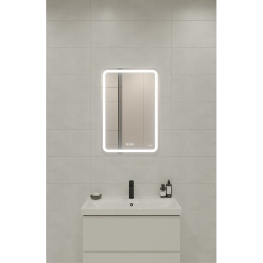 Зеркало Cersanit 051 Design pro KN-LU-LED051*55-p-Os, 55 x 80 см, LED-подсветка, bluetooth, диммер, с антизапотеванием