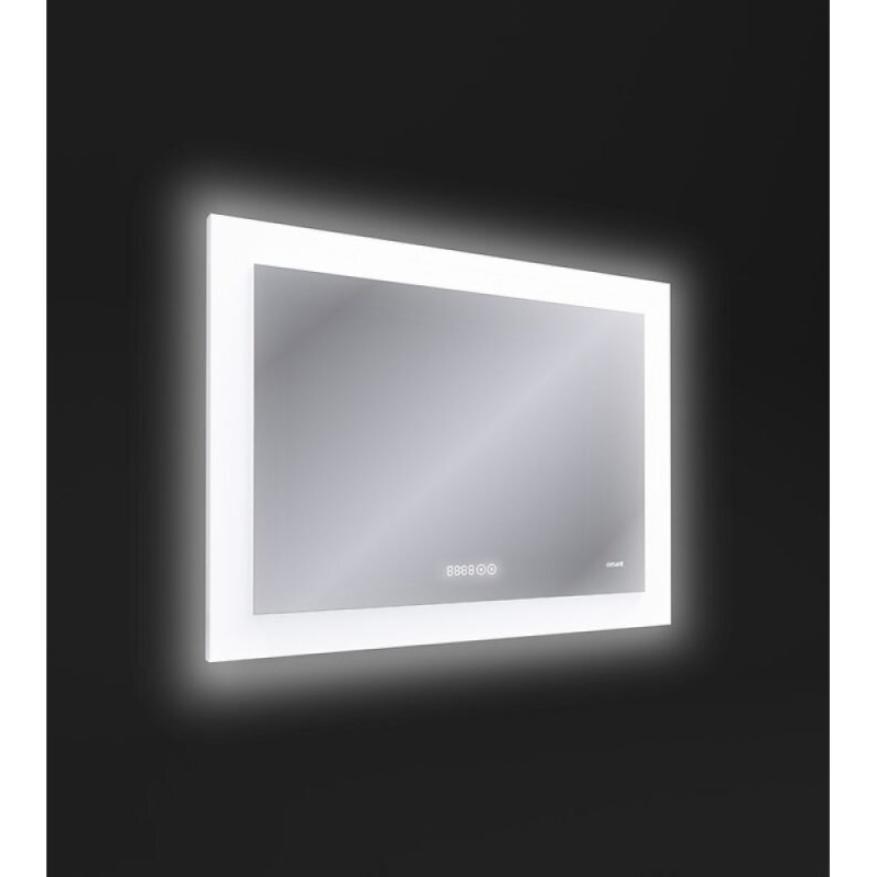 Зеркало Cersanit Design Pro LU-LED060*80-P-OS, с LED-подсветкой, часами и антизапотеванием, 80 х 60 см
