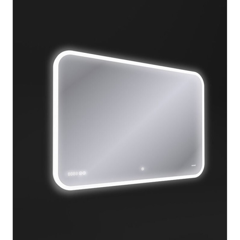 Зеркало Cersanit Design Pro LU-LED070*100-P-OS, LED-подсветка, bluetooth, часы, с антизапотеванием, 100 х 70 см