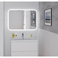 Зеркало Cersanit Design Pro LU-LED070*100-P-OS, LED-подсветка, bluetooth, часы, с антизапотеванием, 100 х 70 см