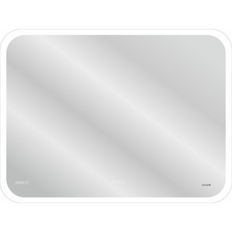 Зеркало Cersanit Design Pro LU-LED070*80-P-OS, LED-подсветка, bluetooth, часы, с антизапотеванием, 80 х 60 см