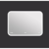 Зеркало Cersanit Design Pro LU-LED070*80-P-OS, LED-подсветка, bluetooth, часы, с антизапотеванием, 80 х 60 см