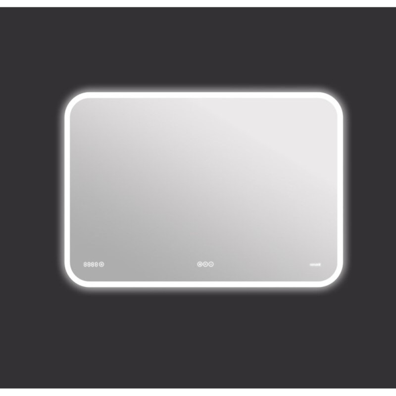 Зеркало Cersanit Design Pro LU-LED070*80-P-OS, LED-подсветка, bluetooth, часы, с антизапотеванием, 80 х 60 см