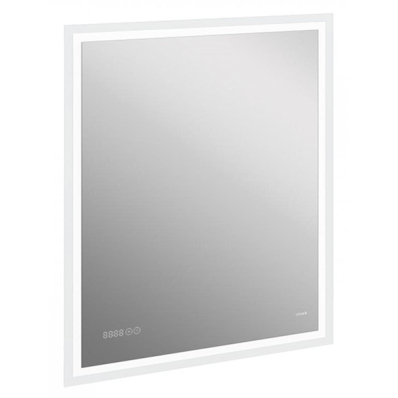Зеркало Cersanit Design Pro KN-LU-LED080*70-p-Os, с подсветкой, часами, с антизапотеванием, 70 х 85 см