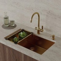 Коландер Iddis Kitchen Line KOL23MGi59, PVD-покрытие, нержавеющая сталь, золото матовое