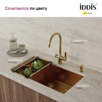 Коландер Iddis Kitchen Line KOL23MGi59, PVD-покрытие, нержавеющая сталь, золото матовое