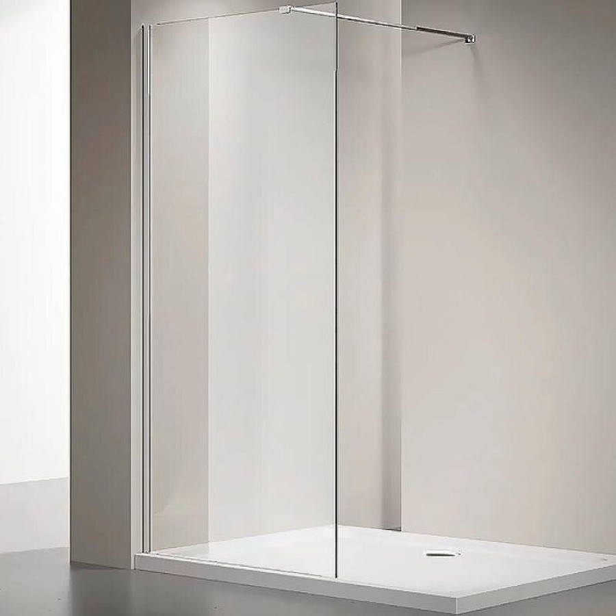 Душевая перегородка Veconi Korato KR72-100-01-C8, 100 см, свободный вход, Easy Clean, стекло прозрачное, профиль хром