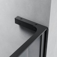 Душевая перегородка Veconi Korato KR77B-100-01-C8, 100 см, свободный вход, Easy Clean, стекло прозрачное, профиль черный матовый