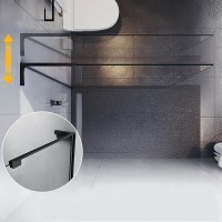 Душевая перегородка Veconi Korato KR77B-80-01-C8, 80 см, свободный вход, Easy Clean, стекло прозрачное, профиль черный матовый