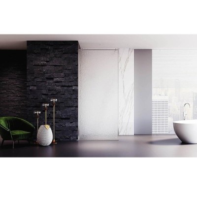 Душевая перегородка Veconi Korato KR81R-70-06-C8, 70 см, свободный вход, Easy Clean, стекло матовое дождь, профиль хром