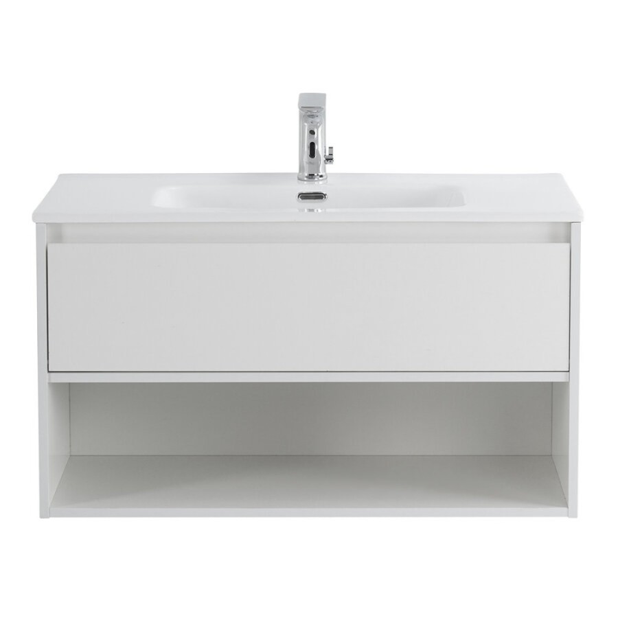 Тумба под раковину BelBagno Kraft 100, подвесная, цвет Bianco Opaco, Kraft-1000-1C-SO-BO