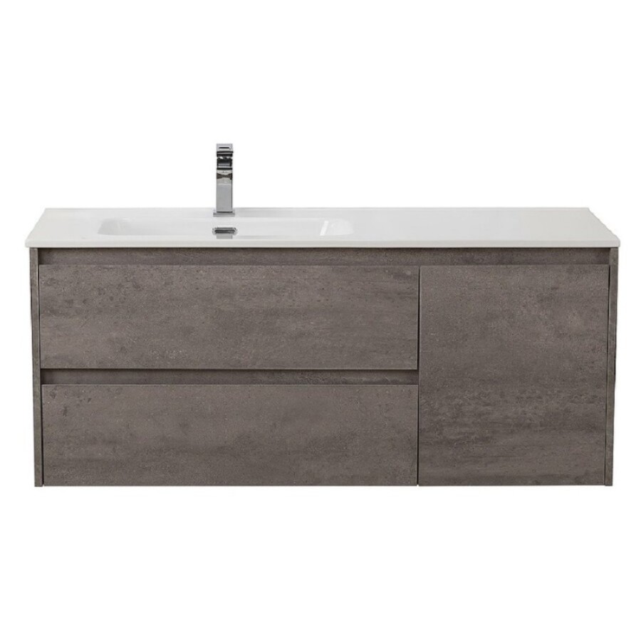 Тумба под раковину BelBagno Kraft-1000-2C-1A-SO-CG-L, 100 см, подвесная, Cemento Grigio, левая