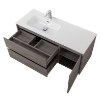 Тумба под раковину BelBagno Kraft-1000-2C-1A-SO-CG-L, 100 см, подвесная, Cemento Grigio, левая