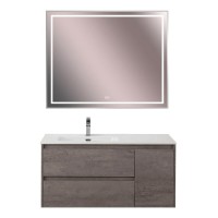Тумба под раковину BelBagno Kraft-1000-2C-1A-SO-CG-L, 100 см, подвесная, Cemento Grigio, левая