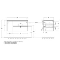 Тумба под раковину BelBagno Kraft-1000-2C-1A-SO-CG-R, 100 см, подвесная, Cemento Grigio, правая