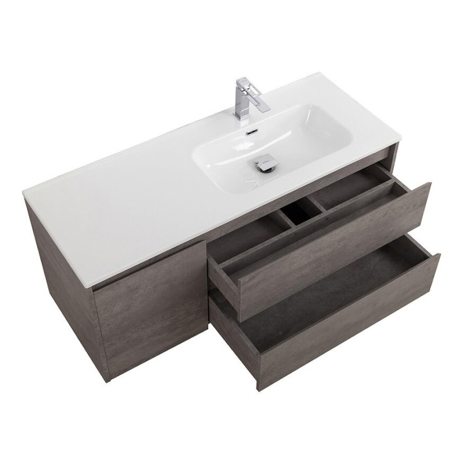 Тумба под раковину BelBagno Kraft-1000-2C-1A-SO-CG-R, 100 см, подвесная, Cemento Grigio, правая