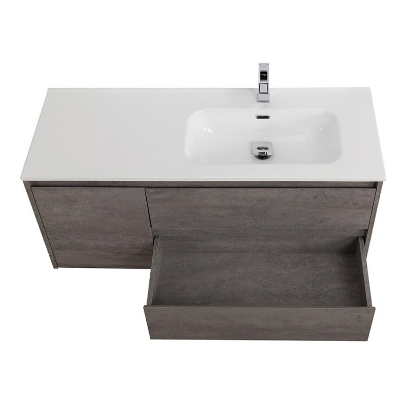 Тумба под раковину BelBagno Kraft-1000-2C-1A-SO-CG-R, 100 см, подвесная, Cemento Grigio, правая