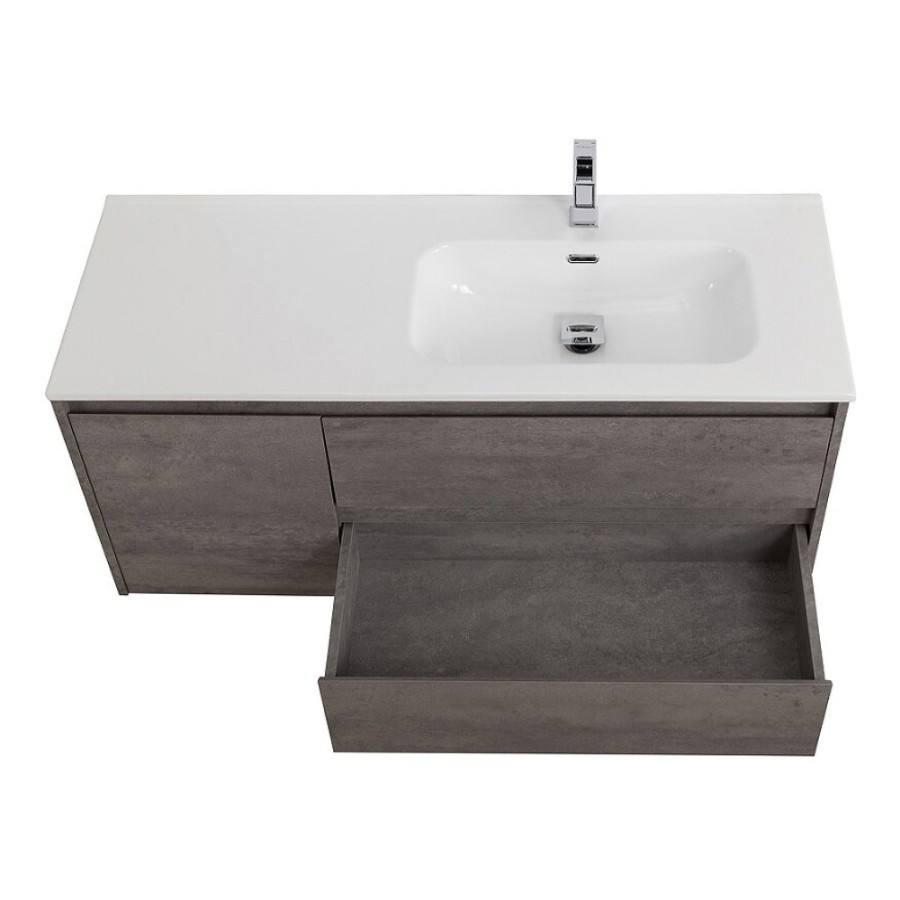 Тумба под раковину BelBagno Kraft-1000-2C-1A-SO-CG-R, 100 см, подвесная, Cemento Grigio, правая