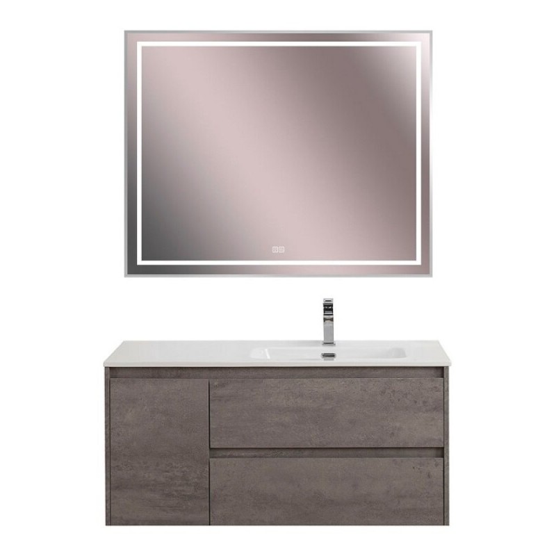 Тумба под раковину BelBagno Kraft-1000-2C-1A-SO-CG-R, 100 см, подвесная, Cemento Grigio, правая
