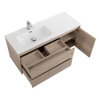 Тумба под раковину BelBagno Kraft-1000-2C-1A-SO-RGB-L, 100 см, подвесная, Rovere Galifax Bianco, левая