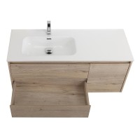 Тумба под раковину BelBagno Kraft-1000-2C-1A-SO-RGB-L, 100 см, подвесная, Rovere Galifax Bianco, левая