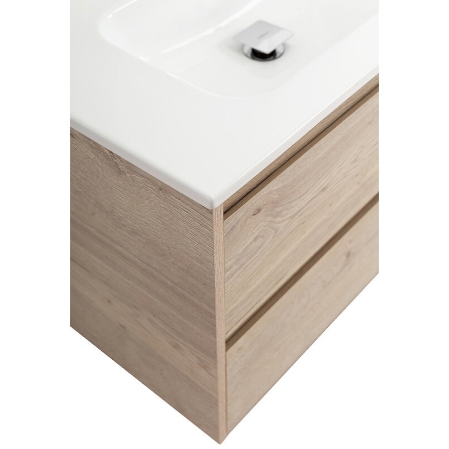 Тумба под раковину BelBagno Kraft-1000-2C-1A-SO-RGB-L, 100 см, подвесная, Rovere Galifax Bianco, левая
