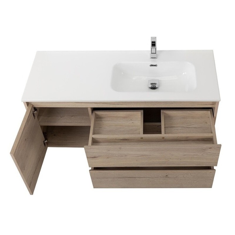 Тумба под раковину BelBagno Kraft-1000-2C-1A-SO-RGB-R, 100 см, подвесная, Rovere Galifax Bianco, правая