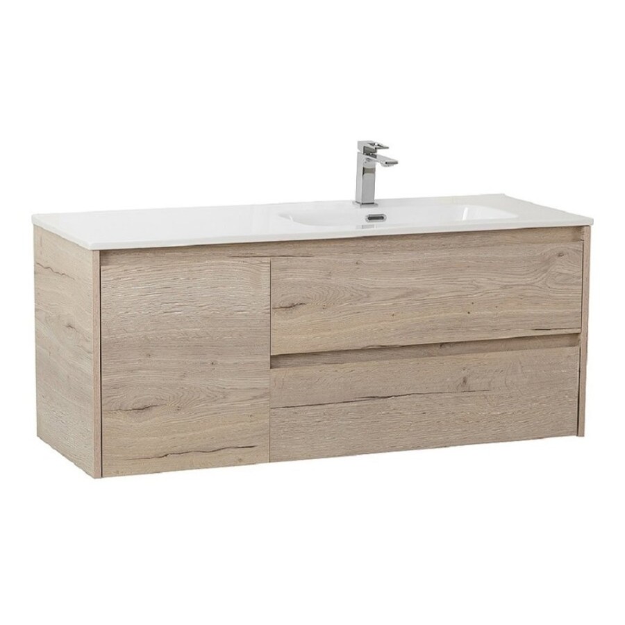 Тумба под раковину BelBagno Kraft-1000-2C-1A-SO-RGB-R, 100 см, подвесная, Rovere Galifax Bianco, правая