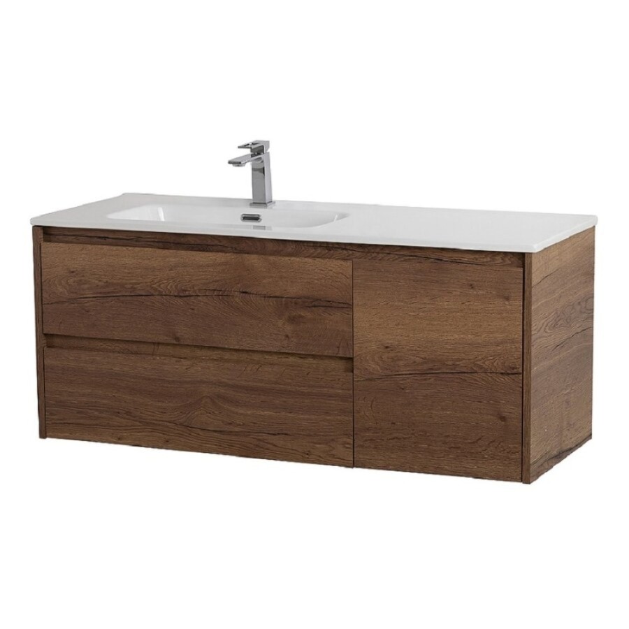 Тумба под раковину BelBagno Kraft-1000-2C-1A-SO-RT-L, 100 см, подвесная, Rovere Tabacco, левая