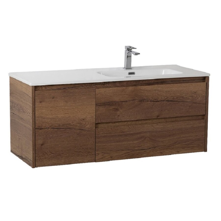 Тумба под раковину BelBagno Kraft-1000-2C-1A-SO-RT-R, 100 см, подвесная, Rovere Tabacco, правая