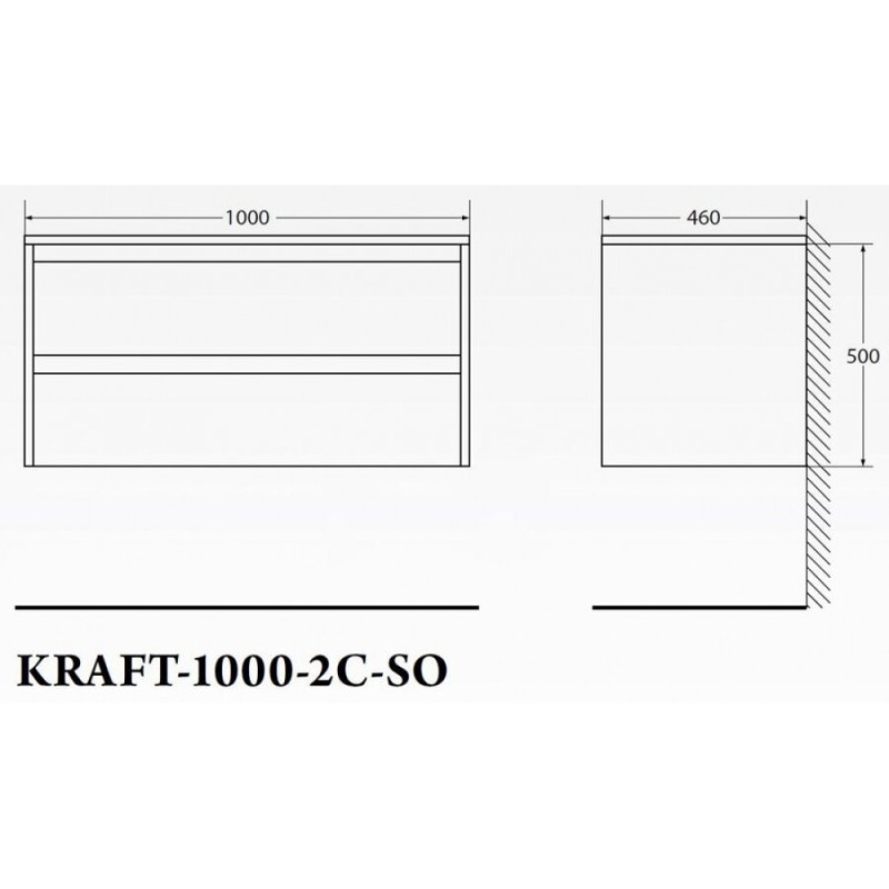Тумба под раковину BelBagno Kraft KRAFT-1000-2C-SO-BO, подвесная, белая матовая