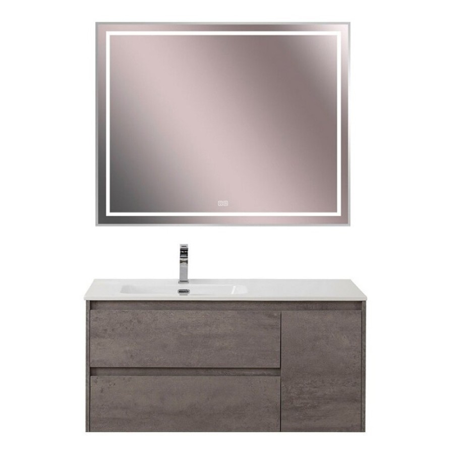 Тумба под раковину BelBagno Kraft-1200-2C-1A-SO-CG-L, 120 см, подвесная, Cemento Grigio, левая