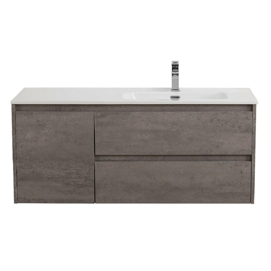 Тумба под раковину BelBagno Kraft-1200-2C-1A-SO-CG-R, 120 см, подвесная, Cemento Grigio, правая