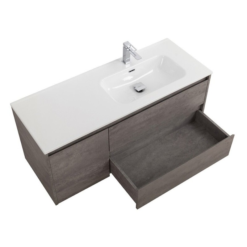 Тумба под раковину BelBagno Kraft-1200-2C-1A-SO-CG-R, 120 см, подвесная, Cemento Grigio, правая